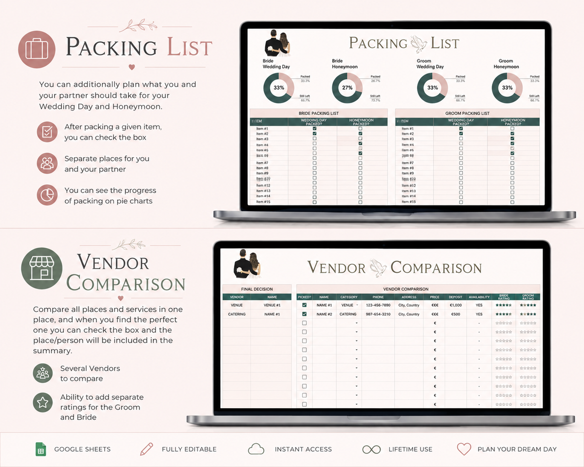Ultimate Wedding Planner | Budget, Guest List, Seating Chart, Vendors & More