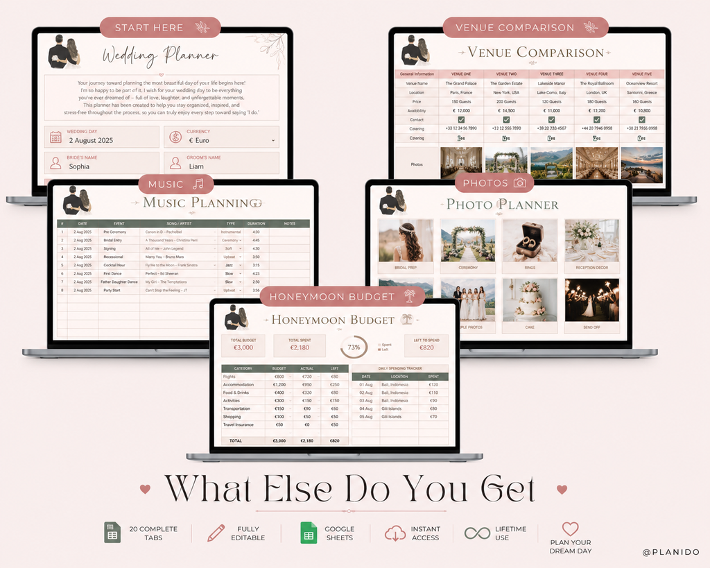 Ultimate Wedding Planner | Budget, Guest List, Seating Chart, Vendors & More